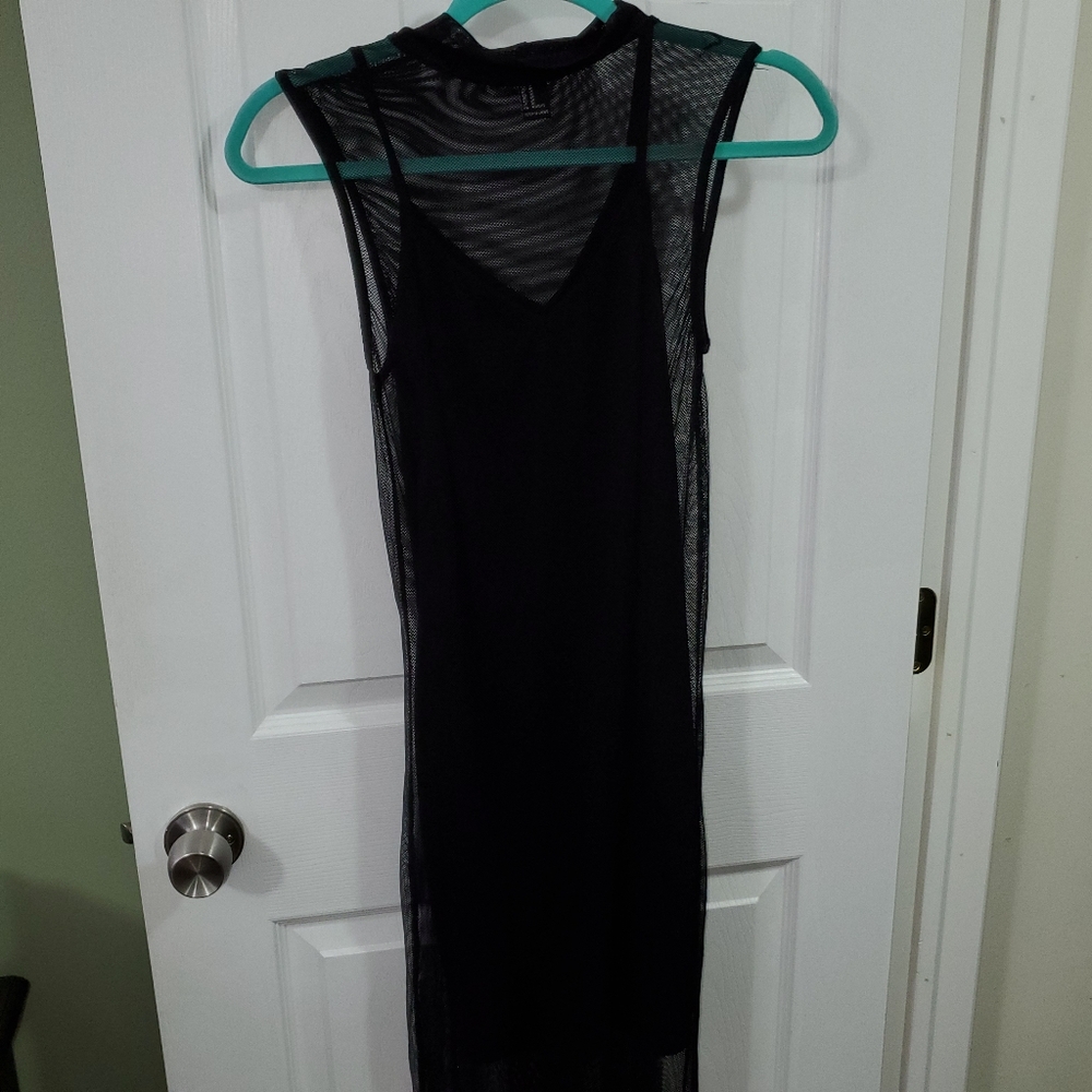 Forever 21 Black Sheer Midi Dress